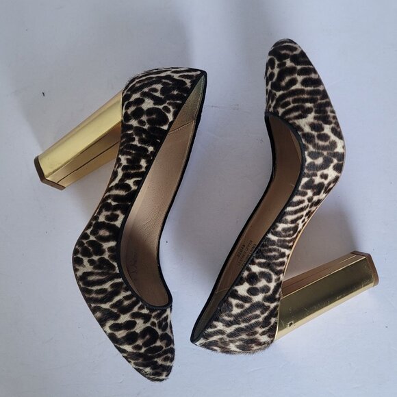 J. Crew Etta Cheetah Calf Hair Leather Preppy Pumps. Size 8 - Picture 2 of 8
